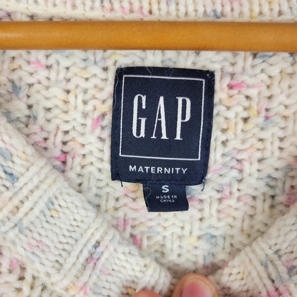 Gap Maternity Bobble Sleeve Crewneck‎ Sweater Confetti Cream Size Small - Picture 6 of 9